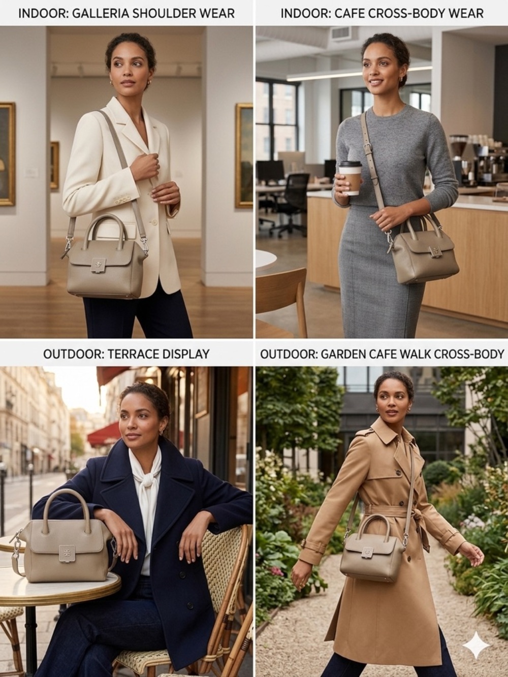 Tory Burch Ashlynn Mini Satchel French Gray Pebble Leather Crossbody Bag - Picture 6 of 6